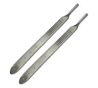 YNR Scalpel Handle No.3 - Surgical Stainless Steel, Fits Various Standard Blades, Professional & Craft Related Use, Autoclave Safe & Easy to Maintain | (2 Handles)