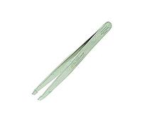 YNR® Silver Tone Slanted Flat Tip Stainless Steel Hair Eyebrow Tweezers Tool Precision Hair Plucking for Lady