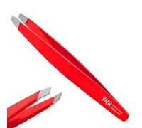 YNR Tweezers for Facial Hair Women - Stainless Steel Slanted Eyebrow Tweezer for Precision Hair Plucking, Chin, Ingrown Hair, Splinters & Tick Remover for Men & Women | (Red)