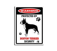 YNRBGDFR Metal Tin Sign Boston Terrier Warning Sign, Warning Dog Metal Aluminum Tin Sign Outdoors Wall Decor Yard Signs Home Decor 12x16inch-Tin Sign