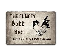 YNRBGDFR Metal tin Sign Funny Chicken Coop Sign Hut Last One in is A Rotten Egg Wall Plaque for Farm Farmhouse Home Decor 12x8 Inch
