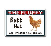 YNRBGDFR Metal tin Sign Funny Chicken Coop Sign Hut Last One in is A Rotten Egg Wall Plaque for Farm Farmhouse Home Decor 12x8 Inch