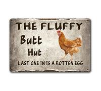 YNRBGDFR Metal tin Sign Funny Chicken Coop Sign Hut Last One in is A Rotten Egg Wall Plaque for Farm Farmhouse Home Decor 12x8 Inch