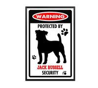 YNRBGDFR Metal Tin Sign Jack Russell Warning Sign, Warning Dog Metal Aluminum Tin Sign Outdoors Wall Decor Yard Signs Home Decor 8x12inch-Metal Frame