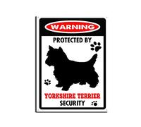 YNRBGDFR Metal Tin Sign Yorkshire Terrier Warning Sign, Warning Dog Metal Aluminum Tin Sign Outdoors Wall Decor Yard Signs Home Decor 12x16inch-Tin Sign