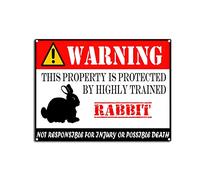 YNRBGDFR Rabbit Tin Sign Funny Warning Metal Signs Decor Outdoor Animal Warning Aluminum Tin Sign Home Wall Decoration 12x16inch-Tin Sign