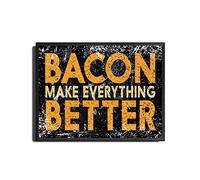 YNRBGDFR Tin Metal Signs Bacon Makes Everything Better Vintage Retro Collectible tin Sign Wall Decoration Poster Home bar Restaurant Garage Cafe Art Metal Sign 12X16 inch-Metal Frame Tin Painting