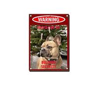 YNRBGDFR Vintage Dog Metal Tin Signs - Warning Protected by Bulldog Security Tin Sign Retro Home Wall Decorative -12x16inch-Tin Sign