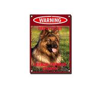 YNRBGDFR Vintage Dog Metal Tin Signs - Warning Protected by German Shepherd Security Tin Sign Retro Home Wall Decorative -12x16inch-Tin Sign