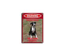 YNRBGDFR Vintage Dog Metal Tin Signs - Warning Protected by Great Dane Security Tin Sign Retro Home Wall Decorative -8x12inch-Tin Sign
