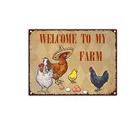 YNRBGDFR Vintage Tin Sign Welcome to My Farm Metal Signs Farmhouse Farm Wall Art Decer Retro Home Outdoor Decoration-12x16inch-Tin Sign