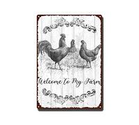 YNRBGDFR Vintage Tin Sign Welcome to My Farm Metal Signs Farmhouse Farm Wall Art Decer Retro Home Outdoor Decoration-8x12inch-Tin Sign