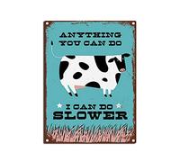 YNRBGDFR Vintage Tin Signs Funny Animal Metal Tin Sign Home Farm Wall Decoration - Anything You Can Do I Can Do Slower 12x16inch-Tin Sign