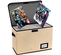 YNSZAS Collection Comic Book Storage Box, 40.1 x 19.8 x 30 cm, Collapsible Comic Short Box, Holds 160-180 Comic Books, Heavy Duty Container Holder, Shelf Protector, Organizer (Yellow)