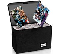YNSZAS Comic Book Storage 15.8" X 7.8" X 11.8", Collapsible Comic Short Box, Holds 160-180 Comic Book, Heavy Duty Bin Container Holder Shelf (Black)