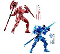 YNTOXIN 2PCS DIY 3D Printed T13 Action Figures Set Lucky 13 Action Figure Multi-Jointed Movable Mech Doll Robot(Red-blue)