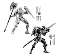 YNTOXIN 2PCS DIY 3D Printed T13 Action Figures Set Lucky 13 Action Figure Multi-Jointed Movable Mech Doll Robot(White-Black)