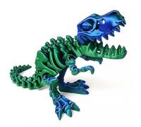 YNTOXIN 9.84" 3D Printed Dinosaur, Articulated Dinosaur Fidget Toy, Flexible Pearly Sheen Tyrannosaurus Home Office Decor Desk Toy B-GREEN