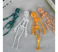 YNTOXIN Action Figure Skull 4 Sets Assembly 3D Printed Multi-Jointed Movable Titan Lucky Dummy 13 Mobile Robot Desktop Decorations, Game Lovers Toy Skin White Golden Green