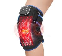 YNTU Red Light Therapy Knee Massager with Heat & Vibration - 660nm Red + 850nm NIR, 96 LEDs, Adjustable Modes, Cordless 3000mAh - for Men & Women, Knee/Elbow/Shoulder Relief (Blue)