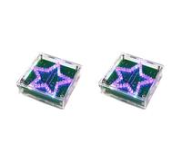 Ynusgeyx 2X DIY Electronic Kit Soldering Suite Colorful Five-Pointed Star LED Flashing Marquee Light Circuit Board Kit,with Shell
