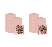 Ynusgeyx 48 Pcs 2 X 2inch Rubber Carving Blocks Linoleum Blocks for Printmaking, Stamp Making, DIY Crafting,Pink