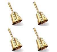 Ynusgeyx 4X Super Loud Hand Barking Bell, Solid Brass Dinner Bell Service Bell Pet Training Bell Jingle Bell, Gold