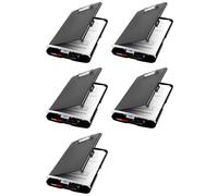 Ynusgeyx 5X Clip Board Organizer Clipboards with Storage Nursing Clipboard Foldable File Folder Plastic Clipboard (Black)