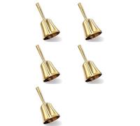 Ynusgeyx 5X Super Loud Hand Barking Bell, Solid Brass Dinner Bell Service Bell Pet Training Bell Jingle Bell, Gold