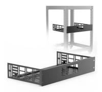 ynVISION.DESIGN 2U Rack Shelf for WiiM Amp, Amp Pro, Vibelink Amp | 11in deep, fits 19in AV, audio, and server racks, holds 1 amp, vented with cable management, custom fit, rear support bar