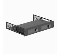 ynVISION.DESIGN Custom Rack Shelf Compatible with WiiM Amp and Wiim Amp Pro | 2U | Rack Mountable | 14" Deep Shelf with Back Bar (1)