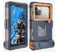 YNVYFI 2026 Underwater Snorkeling Diving Phone Case for Phone 17/16/15/14/13/12Pro Max/Galaxy S25/S24/S23.(50ft/15m) Professional Scuba Dive Waterproof Case Underwater Photo Video（Blue）