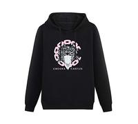 YNW Unisex Sweatshirt Crooks And Castles Hooded With Drawstring Pockets Black L