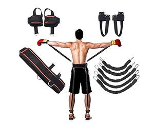 YNXing Strength Training Rope for Boxing, Basketball, Fencing Training Resistance Rope Blue Stretch Cord Tension Rope Fitness Equipment (Black)