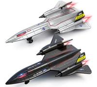 Ynybusi 2 Pack Diecast Metal Planes Toys, Pull Back Military Airplanes with Lights & Sounds, Alloy Fighter Jet Model Toy for Kids Adult, Birthday Easter Gifts Cake Toppers Party Favors for Boys