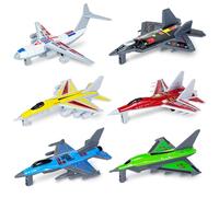 Ynybusi 6Pcs Airplane Toys, Fighter Aircraft Model, Diecast Planes, Fun Toy, Educational Play for Party & Birthday Cake Decoration, Best Gift Set for Kids Boys Girls