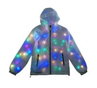 YNYW Mens Womens Unisex Flash Led Light Jacket Vest Trouser For Party Xmas Christmas Fancy Outdoor Costume (Jacket, L)