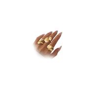 YNZGYBY Chunky Gold Large Dome Statement Rings Set for Women Vintage Oversized Stackable Big Wide Band Open Finger Ring Pack Trendy Geometric Knuckle Midi Jewelry, 6 UK, Zinc, No Gemstone