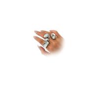 YNZGYBY Chunky Gold Large Dome Statement Rings Set for Women Vintage Oversized Stackable Big Wide Band Open Finger Ring Pack Trendy Geometric Knuckle Midi Jewelry, Zinc, No Gemstone