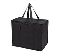 YNZUNMY Food Delivery Bag,Pizza Delivery Bag 30L with Zipper Thermal Insulated Food Delivery Large Foldable USO apto para Picnic Beach Shopping Reusable Lunch Cooler Bag BBQ Drink(Black)