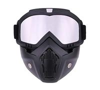 YNZUNMY Motorcycle Goggles,Motocross Goggles Dustproof Motocross Goggles Adjustable Motorcycle Goggles Breathable Full Face Protection Off-Road Dirt Bike Mask(Silver lens)