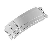 YNZUNMY Watch Clasp,Watch Buckle Stainless Steel 9 * 9mm Micro Adjust Glide Lock Buckle Clasp For Rubber Strap With Screw Connect Gold Silver Rose Rosegold Tools (Color : Silver)