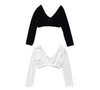 YO-HAPPY 2 Pcs Women Thinner Slimmer Lightweight Armwear Wrap Crop Tops Base Shirt Blouse