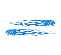 YO-HAPPY 2pcs Tiger Flame Totem Car Decals Stickers Reflective 24cm Motorcycles Sticker