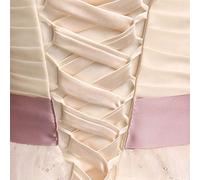 YO-HAPPY Dress Corset Back Kit, Satin Ribbon 118Inch, Adjustable Lace-Up Ties for Bridal One Size Tea Length Women Dress, Champagne