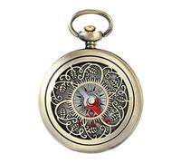 YO-HAPPY Vintage Bronze Compass Pocket Watch Design Outdoor Hiking Navigation Kid Gift