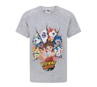 Yo Kai Watch Boy's Nate Short Sleeved T-Shirt | Boys Grey | Officially Licensed Merch | Size: 3-4 Years Yo Kai Watch Grey 3-4 Years