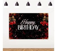 YO PERREO SOLA Cheetah Birthday Backdrop Black Cherry Party Background Banner, Red Bow Coquette Theme Birthday Decoration for Women,Photo Booth Backdrop for Dessert Table Wall Decor Indoor Celebration