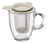 YO-YO Glass Mug with Tea Strainer (0.35 L/12 oz) - Off white