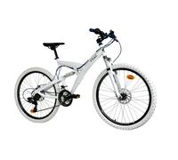 YOAC 11 Full Suspension Mountain Bike, 21 Speed - White/Blue